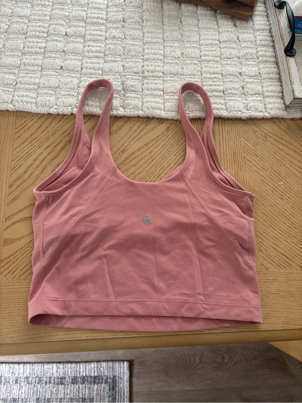 lululemon athletica Rose Pink Cropped Tank Bra Top